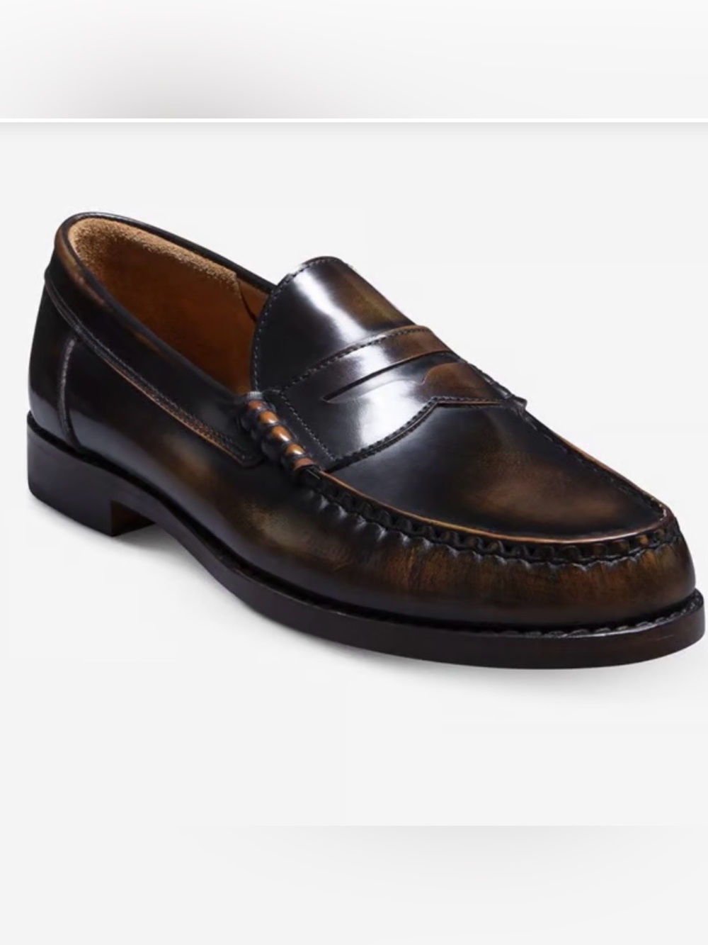 Allen Edmonds Newman Penny Loafer Shoe Antique Bronze Finish, Size 10.5 EEE